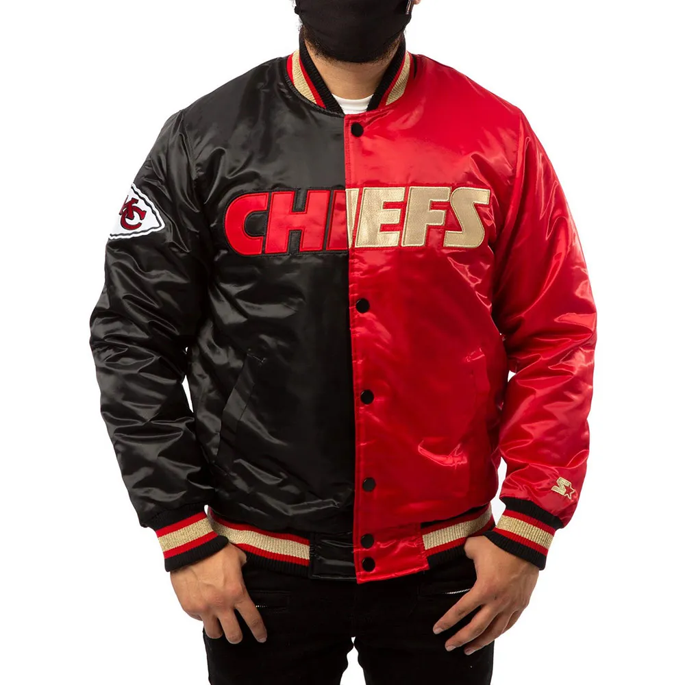 Kansas City Chiefs Red and Black Satin Jacket Kansas City Chiefs Red and Black Satin Jacket
