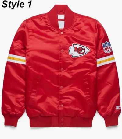Kansas City Chiefs Satin Bomber Red Jacket