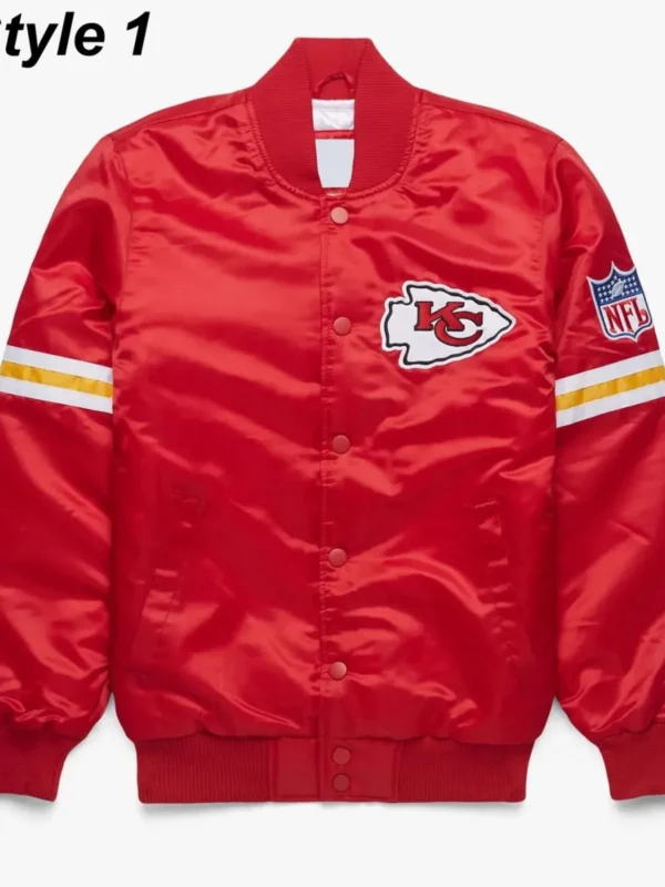 Kansas City Chiefs Satin Bomber Red Jacket