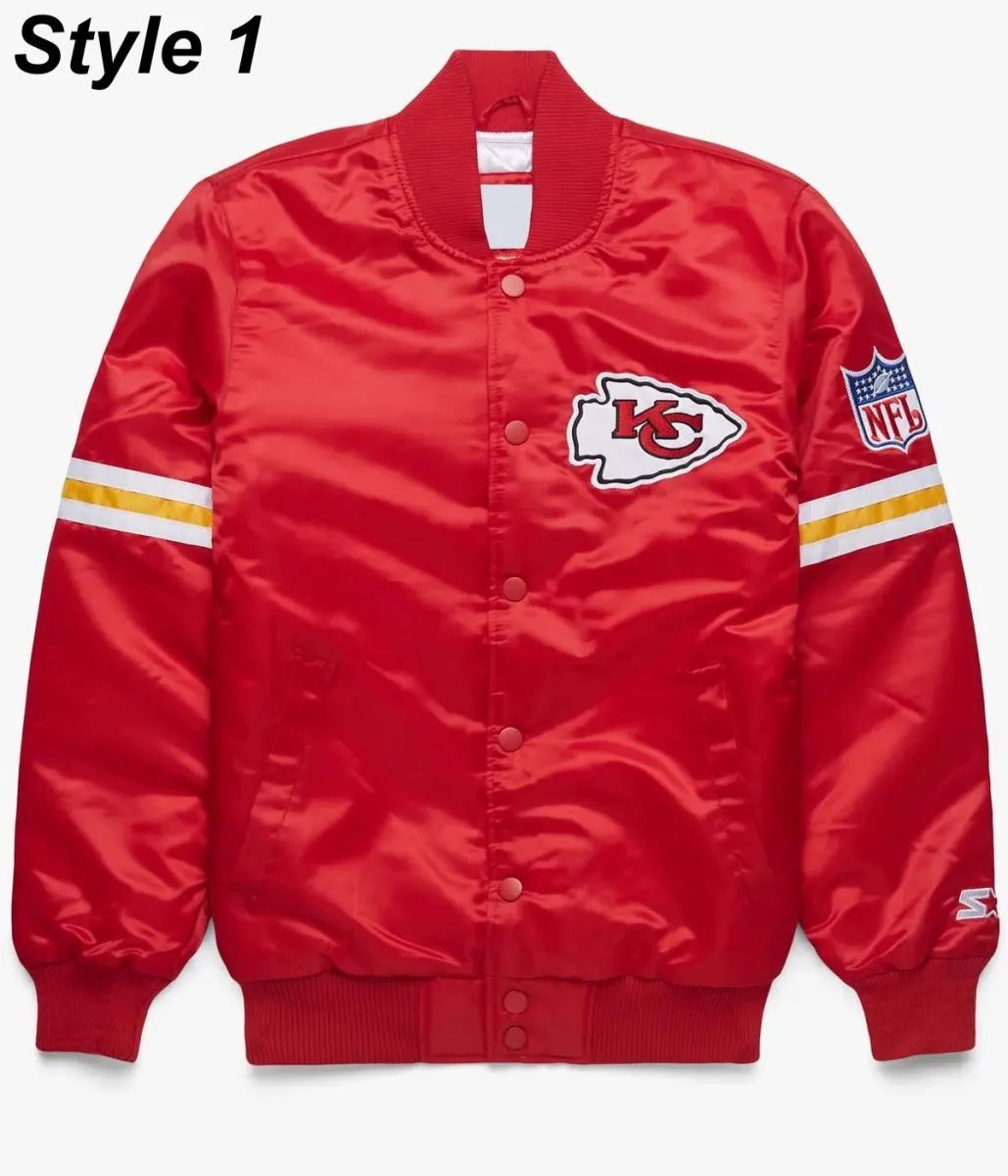 Kansas City Chiefs Satin Bomber Red Jacket Kansas City Chiefs Satin Bomber Red Jacket