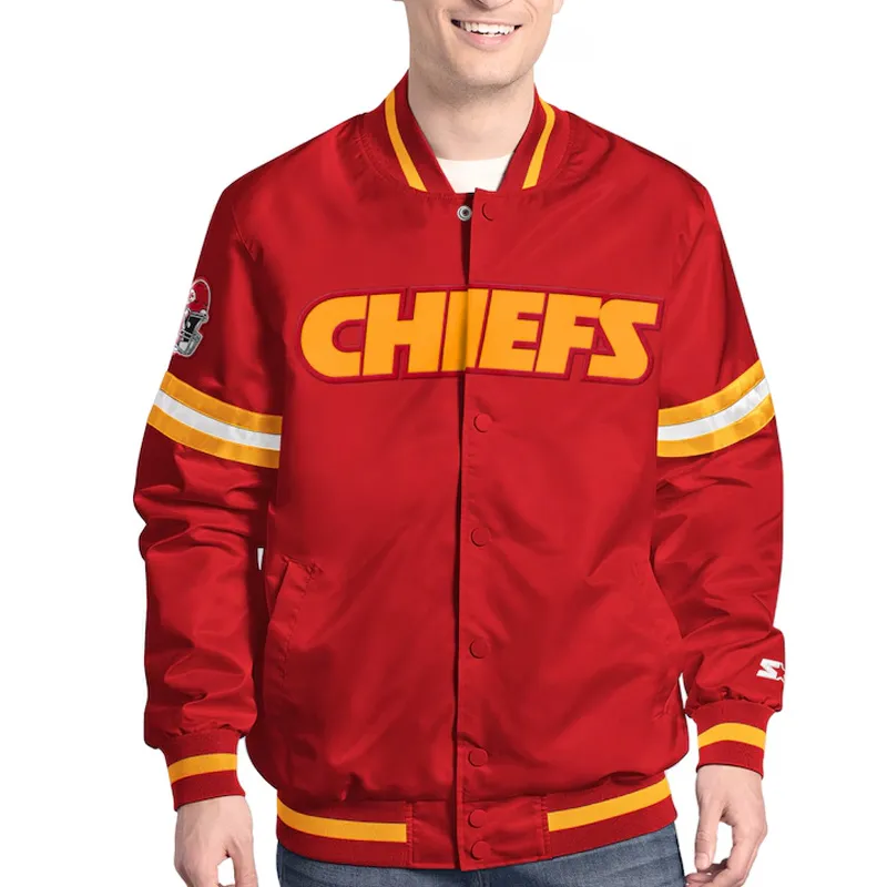 Kansas City Chiefs Scout Varsity Satin Jacket Kansas City Chiefs Scout Varsity Satin Jacket