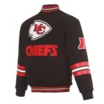 Kansas City Chiefs Striped Black Varsity Wool Jacket