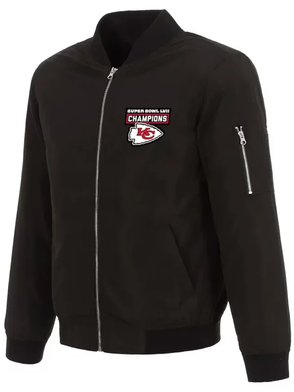 Kansas City Chiefs Super Bowl LVII Champions Nylon Black Bomber Jacket