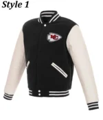 Kansas City Chiefs Two Tone Wool-Leather Letterman Jacket