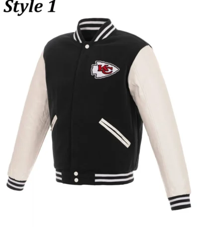Kansas City Chiefs Two Tone Wool-Leather Letterman Jacket