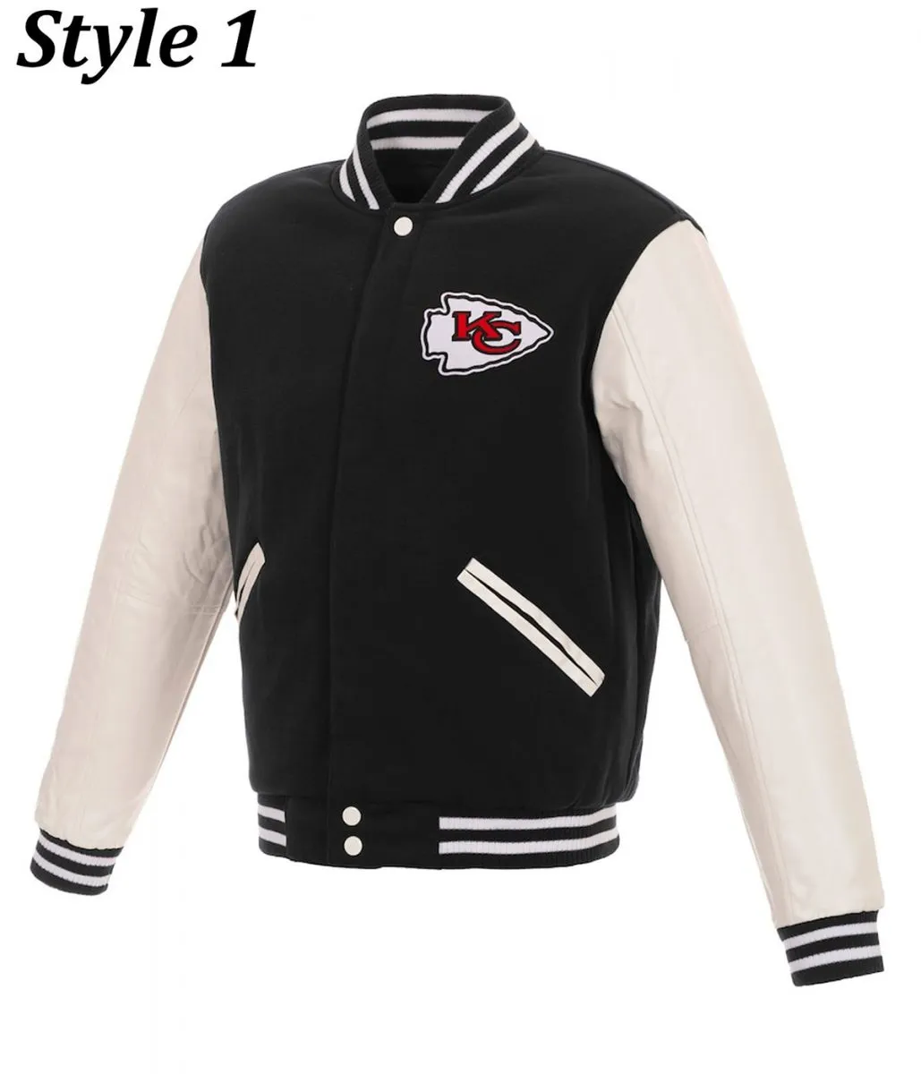 Kansas City Chiefs Two Tone Wool-Leather Letterman Jacket Kansas City Chiefs Two Tone Wool-Leather Letterman Jacket