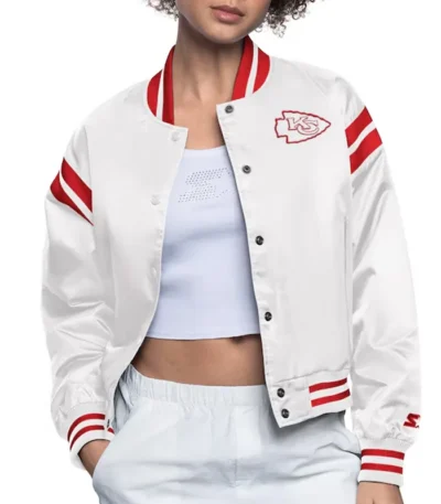 Kansas City Chiefs White Full Count Satin Jacket