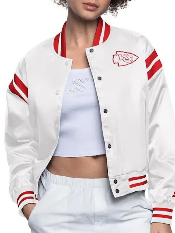 Kansas City Chiefs White Full Count Satin Jacket