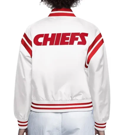 Kansas City Chiefs White Full Count Satin Jacket