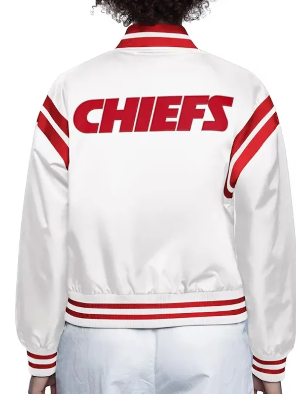 Kansas City Chiefs White Full Count Satin Jacket
