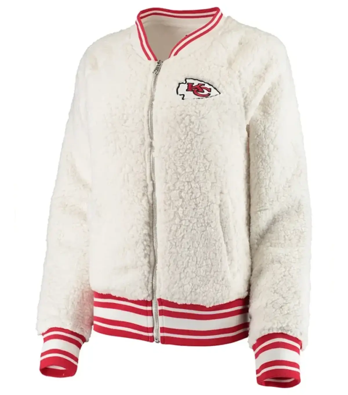 Kansas City Chiefs White Sherpa Jacket Kansas City Chiefs White Sherpa Jacket