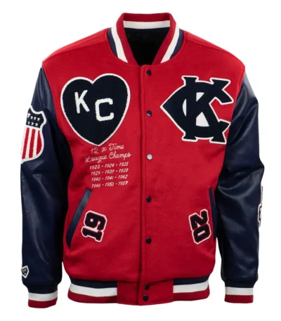 Kansas City Monarchs Red and Navy Varsity Jacket