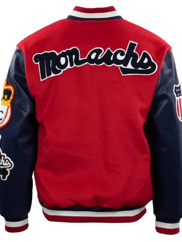 Kansas City Monarchs Red and Navy Varsity Jacket