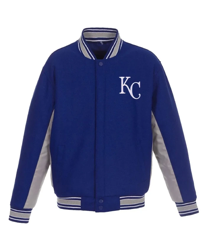 Kansas City Royals Accent Varsity Royal Wool Jacket Kansas City Royals Accent Varsity Royal Wool Jacket