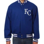 Kansas City Royals Blue Wool Letterman Jacket