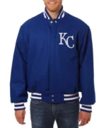 Kansas City Royals Blue Wool Letterman Jacket