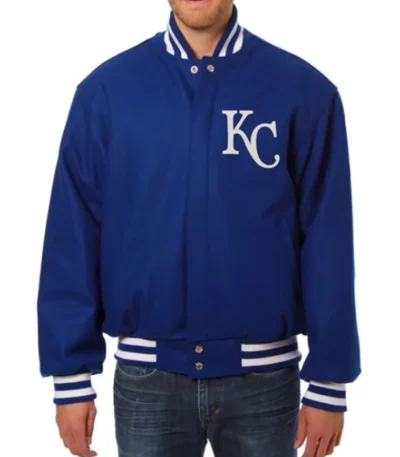 Kansas City Royals Blue Wool Letterman Jacket
