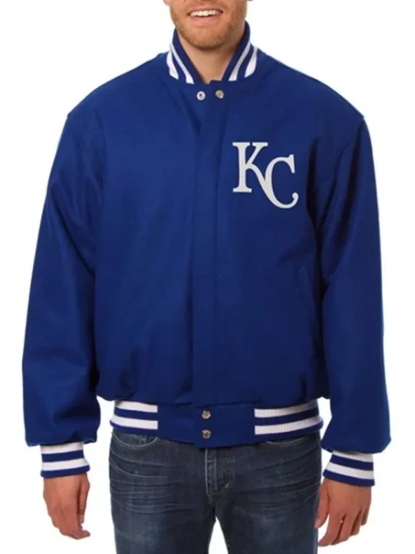 Kansas City Royals Blue Wool Letterman Jacket