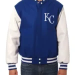 Kansas City Royals Blue and White Letterman Jacket
