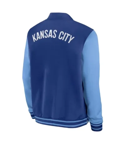 Kansas City Royals Collection Dugout Royal/Light Blue Bomber Jacket