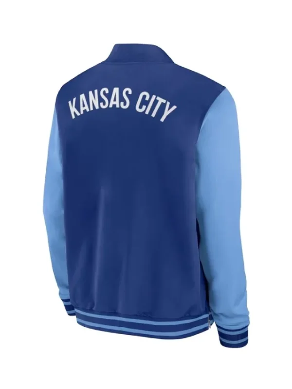 Kansas City Royals Collection Dugout Royal/Light Blue Bomber Jacket