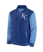 Kansas City Royals Collection Dugout Royal/Light Blue Bomber Jacket