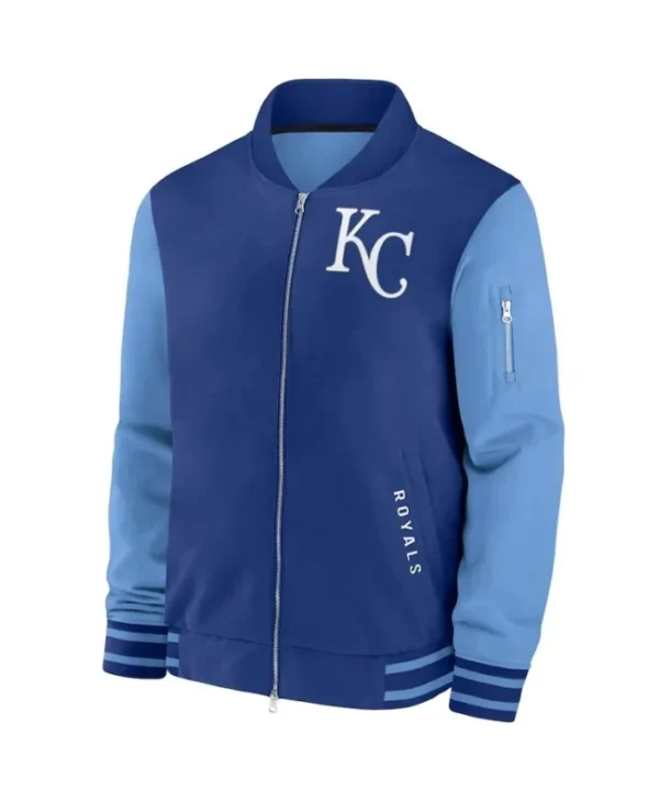 Kansas City Royals Collection Dugout Royal/Light Blue Bomber Jacket