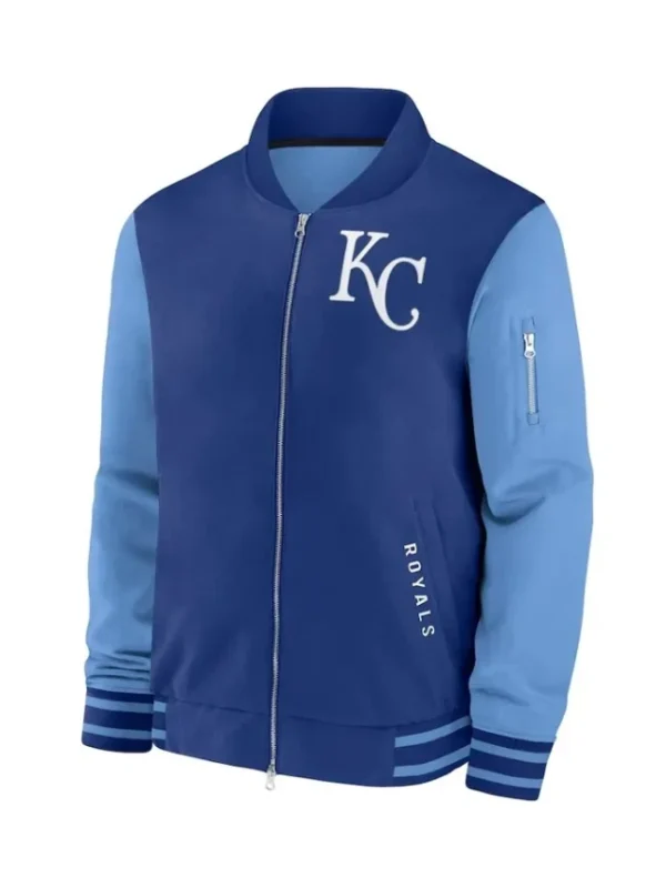Kansas City Royals Collection Dugout Royal/Light Blue Bomber Jacket
