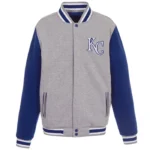 Kansas City Royals Gray/Royal Varsity Wool Jacket