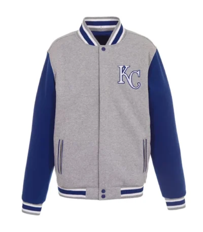 Kansas City Royals Gray/Royal Varsity Wool Jacket