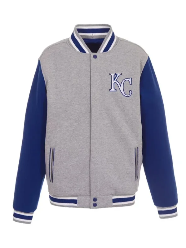 Kansas City Royals Gray/Royal Varsity Wool Jacket