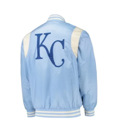 Light Blue/Cream Kansas City Royals Varsity Satin Jacket