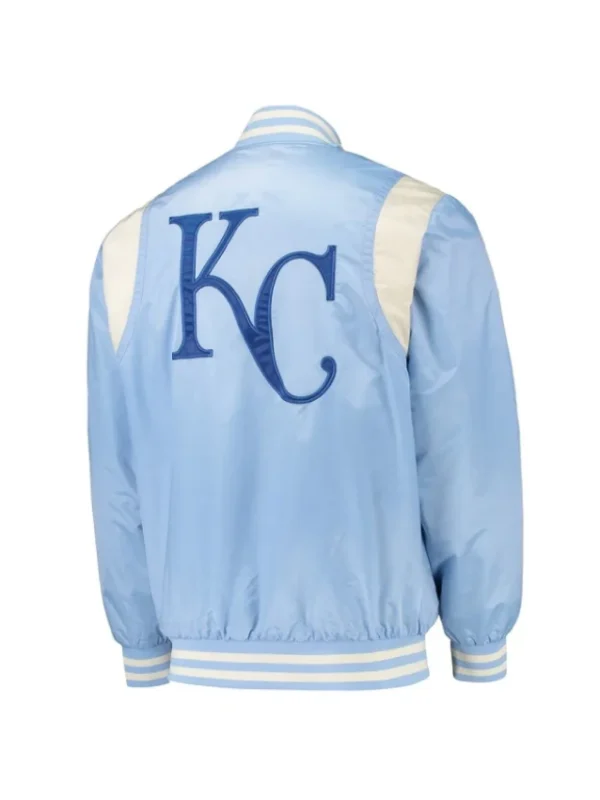 Light Blue/Cream Kansas City Royals Varsity Satin Jacket