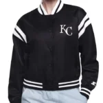 Kansas City Royals Printed Logo Varsity Satin Jacket