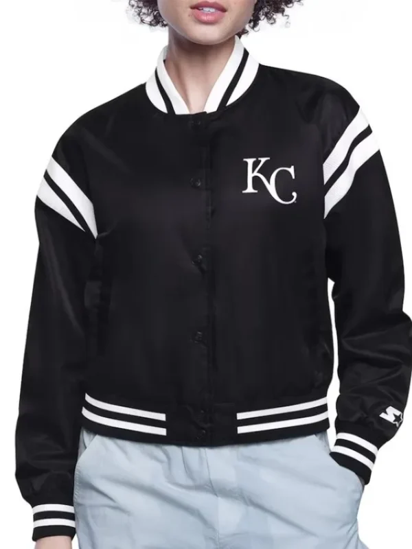 Kansas City Royals Printed Logo Varsity Satin Jacket