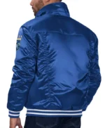 KC Royals Satin Royal Silver Tab Trucker Jacket