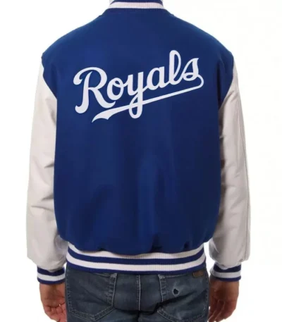 Kansas City Royals Blue and White Letterman Jacket