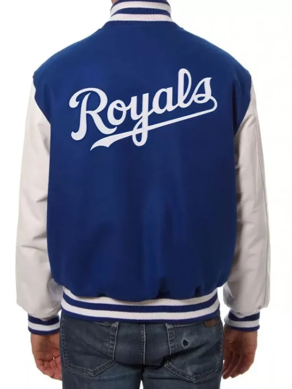 Kansas City Royals Blue and White Letterman Jacket