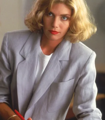 Kelly McGillis Top Gun 1986 Notched Collar Cotton Coat