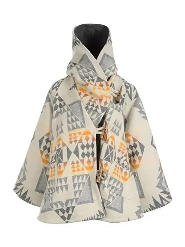 Yellowstone Kelly Reilly White Poncho Cloak Coat