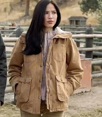 Kelsey Asbille Yellowstone Cotton Fur Collar Jacket
