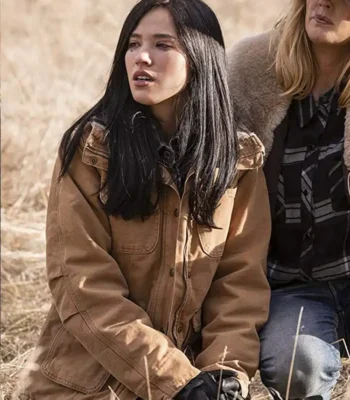Kelsey Asbille Yellowstone Cotton Fur Collar Jacket