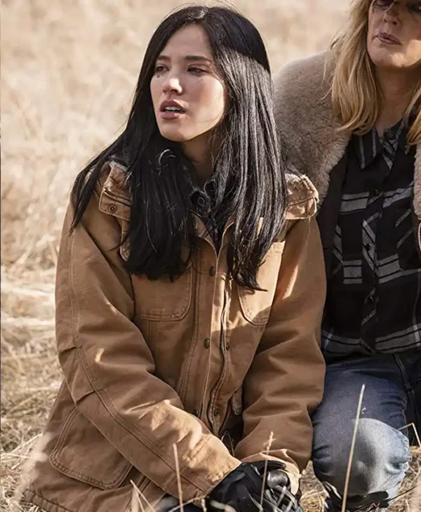 Kelsey Asbille Yellowstone Cotton Fur Collar Jacket