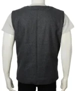 Kevin Costner Yellowstone Dark Grey Wool-Blend Vest