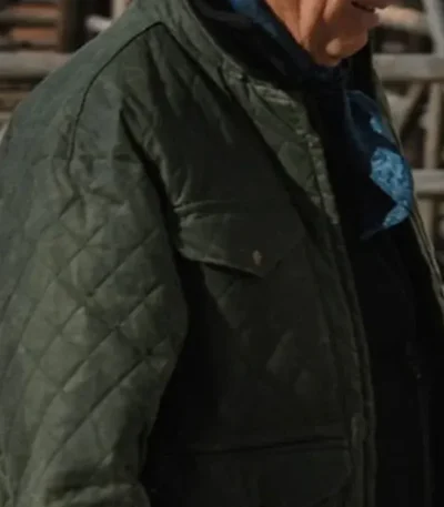 Kevin Costner Yellowstone S4 John Dutton Green Quilted Jacket