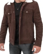 Yellowstone John Dutton Mens Corduroy Sherpa Trucker Jacket