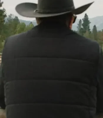 John Dutton Yellowstone S05 Black Puffer Vest