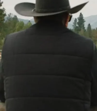 John Dutton Yellowstone S05 Black Puffer Vest