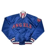 LA Angels Blue Bomber Satin Jacket