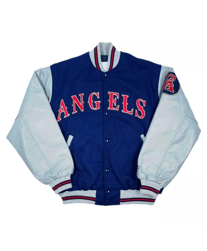 LA Angels Blue and Gray Varsity Jacket LA Angels Blue and Gray Varsity Jacket
